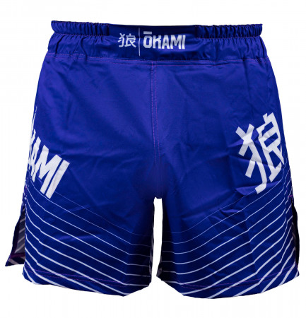 OKAMI Fight Shorts Big Kanji blue